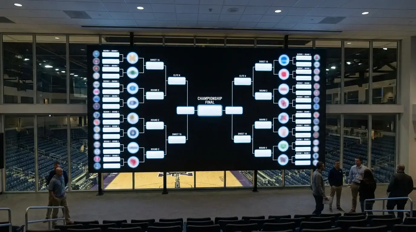 NCAA March Madness tournament bracket board for college basketball betting