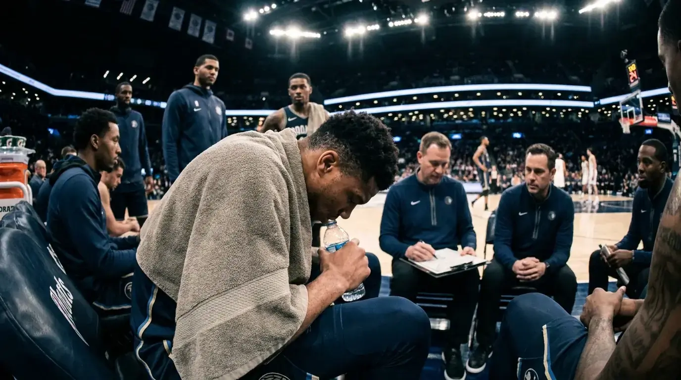 Tired NBA basketball player during back-to-back game schedule