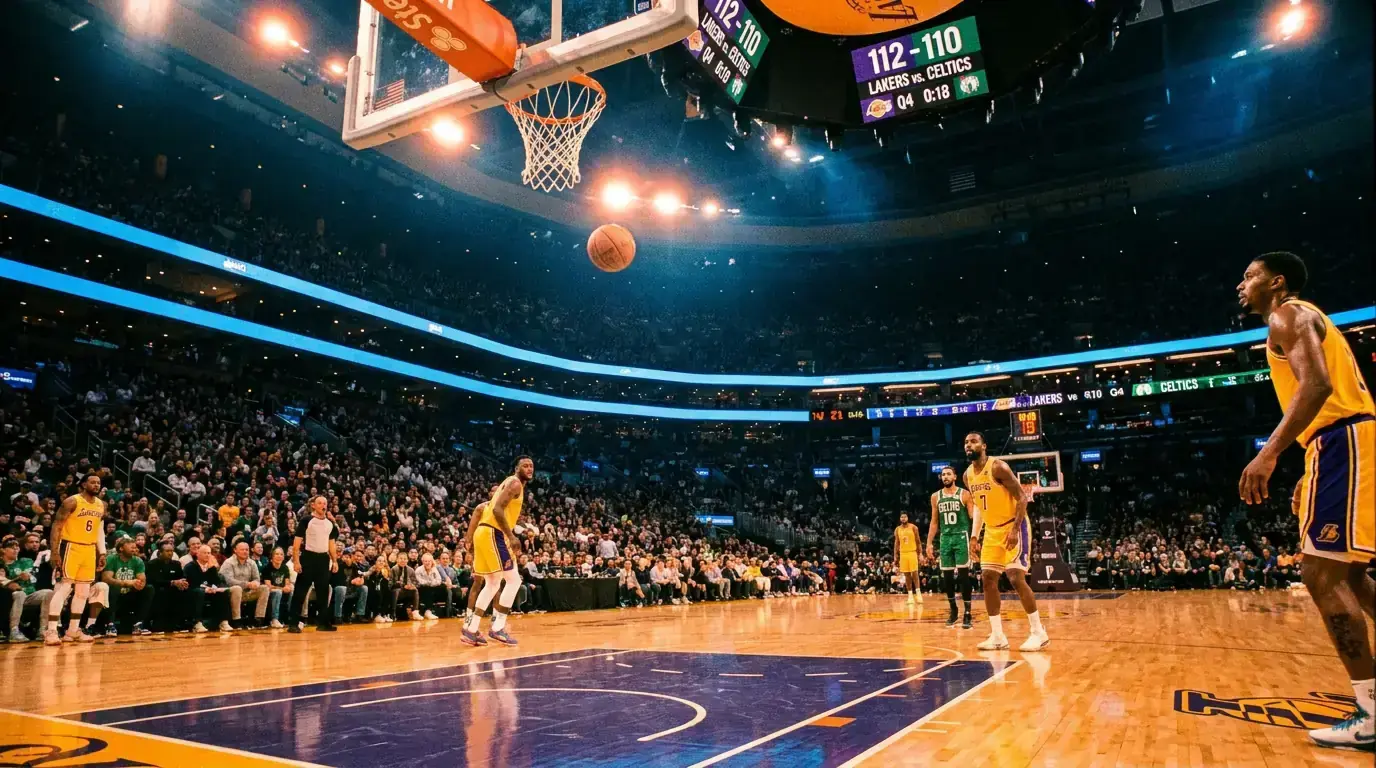 NBA point spread betting guide showing basketball court and odds display